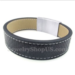 Men's Titanium Leather Bracelet