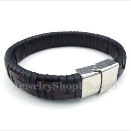 Men's Titanium Leather Bracelet
