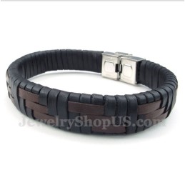 Men's Titanium Leather Bracelet