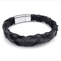 Men's Titanium Leather Bracelet