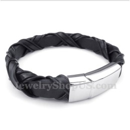 Men's Titanium Leather Bracelet