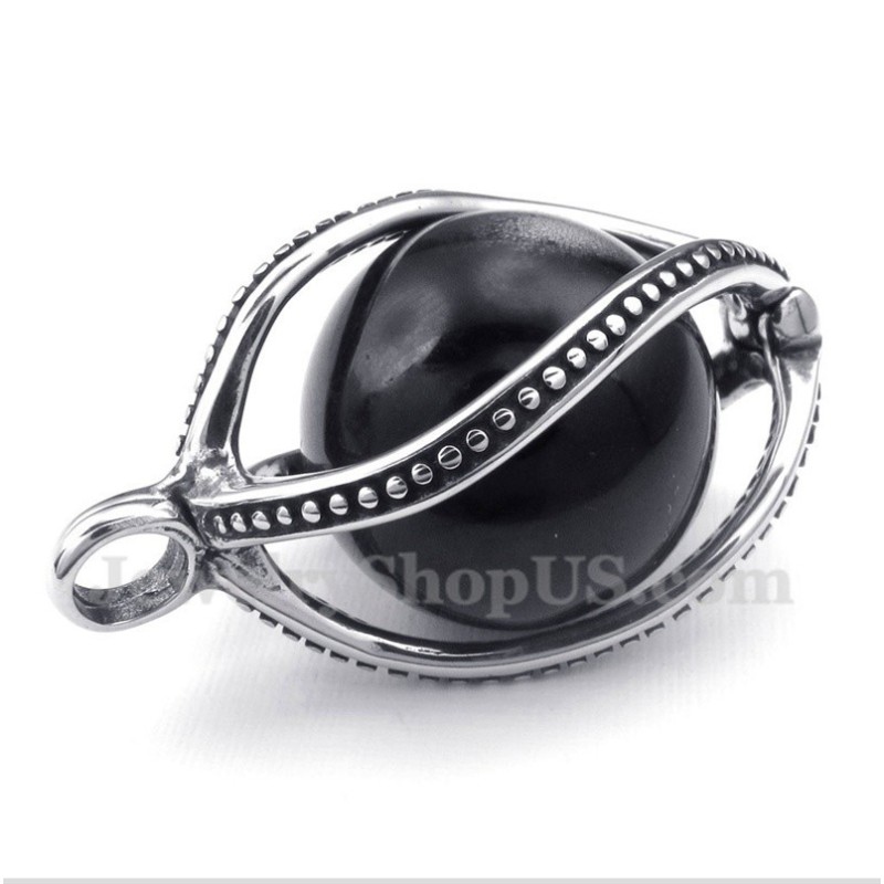 Men's Titanium Black Opal Pendant With Free Chain Men's Titanium Black Opal Pendant With Free Chain