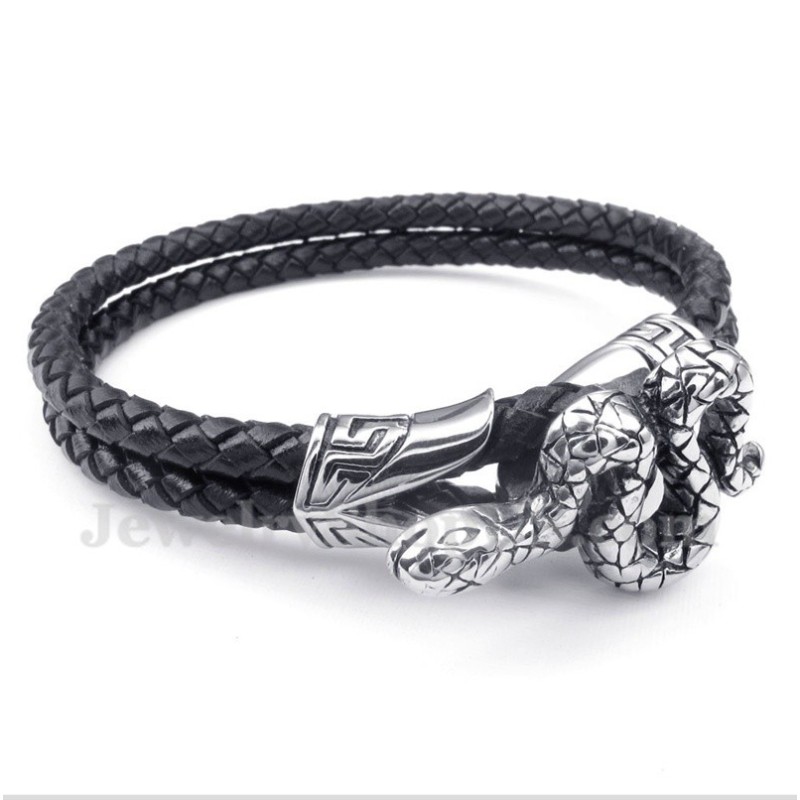 Men's Titanium Leather Bracelet Men's Titanium Leather Bracelet