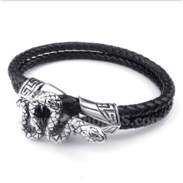 Men's Titanium Leather Bracelet