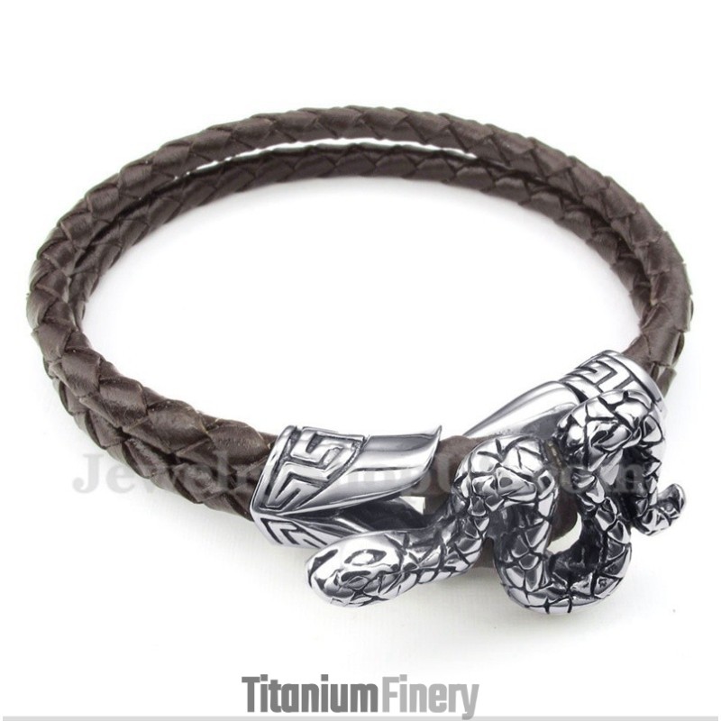 Men's Titanium Leather Bracelet Men's Titanium Leather Bracelet