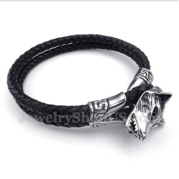 Men's Titanium Leather Bracelet