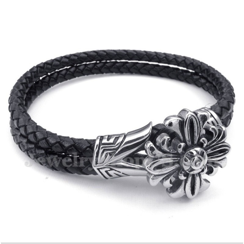 Men's Titanium Leather Bracelet Men's Titanium Leather Bracelet