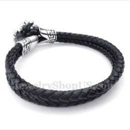 Men's Titanium Leather Bracelet