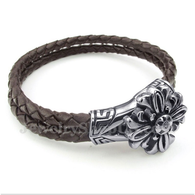 Men's Titanium Leather Bracelet Men's Titanium Leather Bracelet