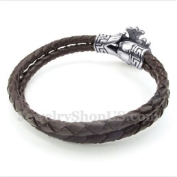 Men's Titanium Leather Bracelet