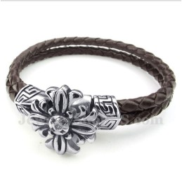 Men's Titanium Leather Bracelet