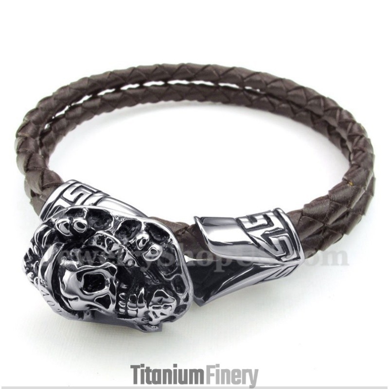 Men's Titanium Leather Bracelet Men's Titanium Leather Bracelet
