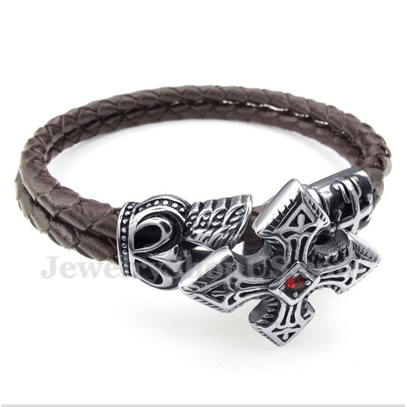 Men's Titanium Leather Bracelet Men's Titanium Leather Bracelet