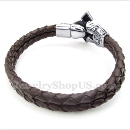 Men's Titanium Leather Bracelet