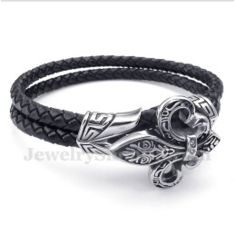 Men's Titanium Leather Bracelet