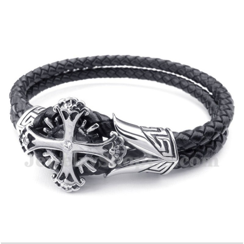 Men's Titanium Leather Bracelet Men's Titanium Leather Bracelet