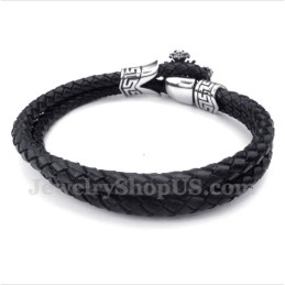 Men's Titanium Leather Bracelet