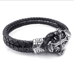 Men's Titanium Leather Bracelet