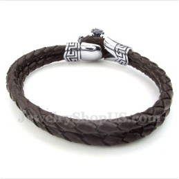 Men's Titanium Leather Bracelet
