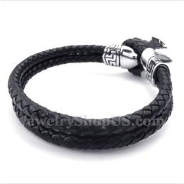 Men's Titanium Leather Bracelet