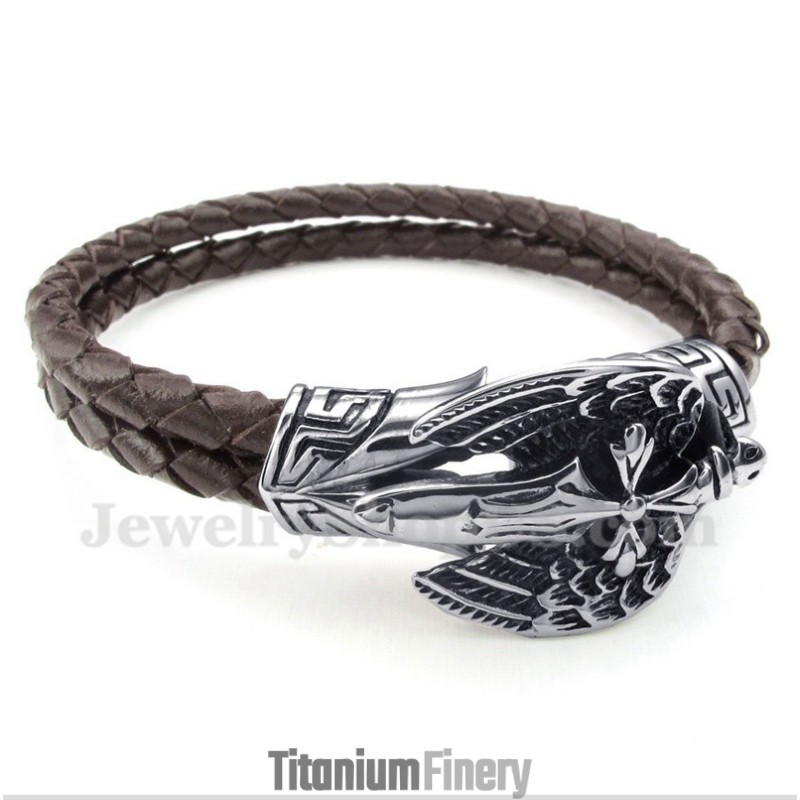 Men's Titanium Leather Bracelet Men's Titanium Leather Bracelet