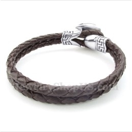Men's Titanium Leather Bracelet
