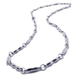 21.9 Inch Titanium Silver Fashion Necklace