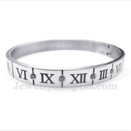Men's Titanium Diamond Roman Numerals Bracelet