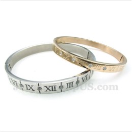 Titanium Diamond Roman Numerals Couple'S Bracelet (One Pair)
