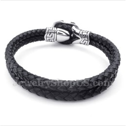 Men's Titanium Leather Bracelet