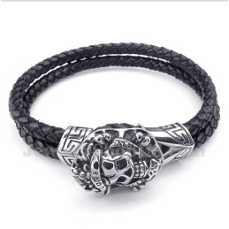 Men's Titanium Leather Bracelet