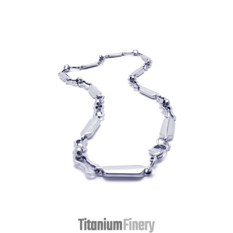 20.1 Inch Titanium Silver Smooth Necklace