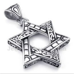 Men's Titanium Star Of David Pendant With Free Chain