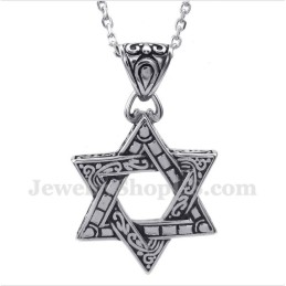 Men's Titanium Star Of David Pendant With Free Chain