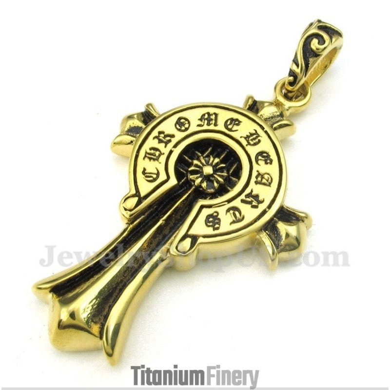 Men's Titanium Cross Pendant With Free Chain Men's Titanium Cross Pendant With Free Chain