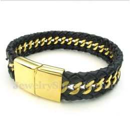 Men's Titanium Leather Bracelet
