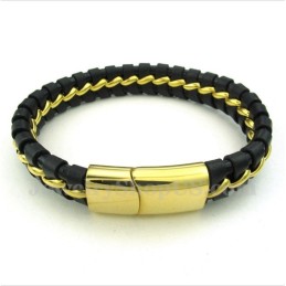 Men's Titanium Leather Bracelet