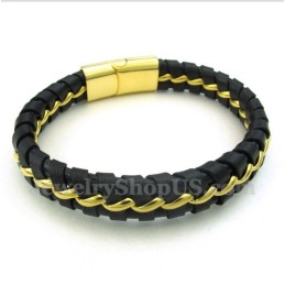 Men's Titanium Leather Bracelet