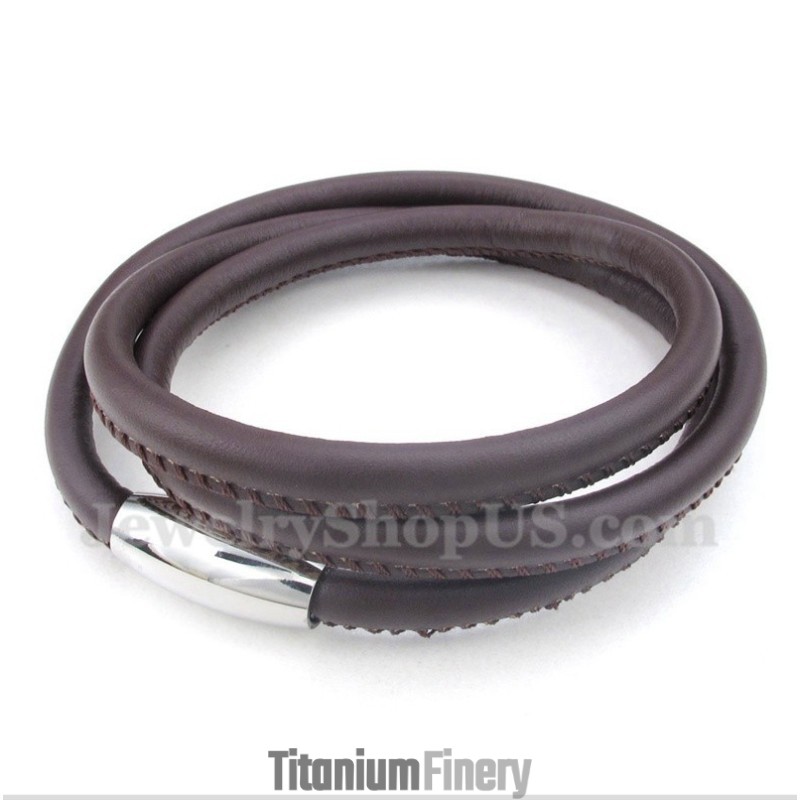 Men's Titanium Leather Bracelet Men's Titanium Leather Bracelet