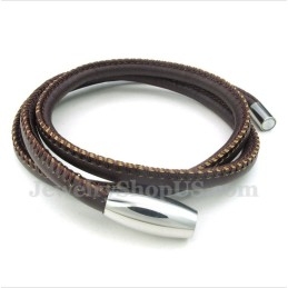 Men's Titanium Leather Bracelet