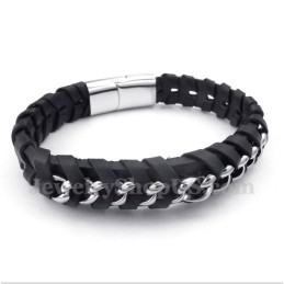 Men's Titanium Leather Bracelet