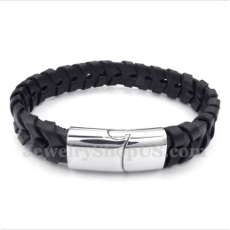 Men's Titanium Leather Bracelet