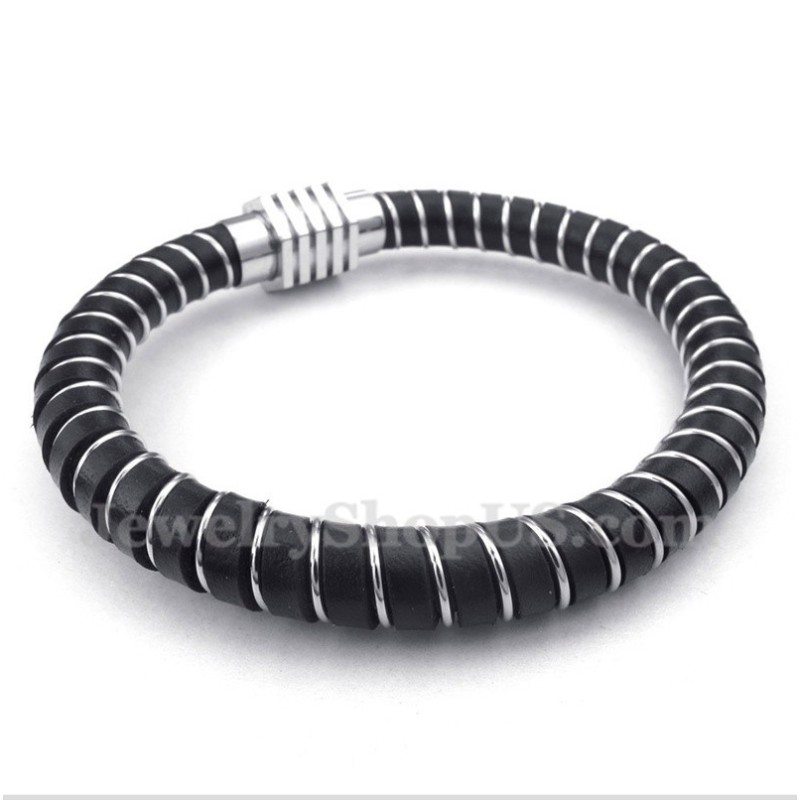 Men's Cable Leather Bracelet Men's Cable Leather Bracelet