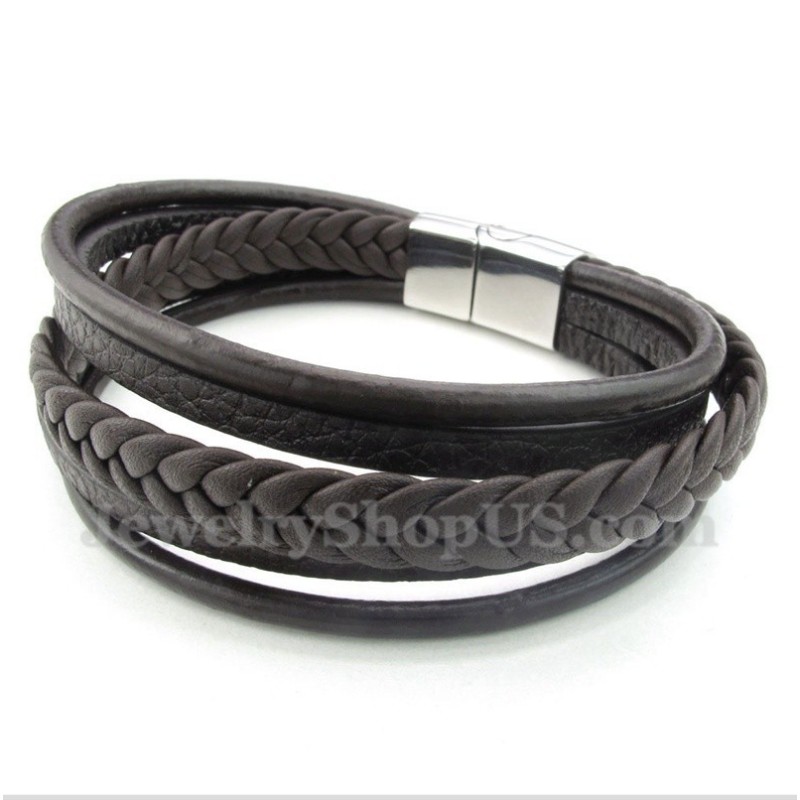 Men's Leather Titanium Bracelet Men's Leather Titanium Bracelet