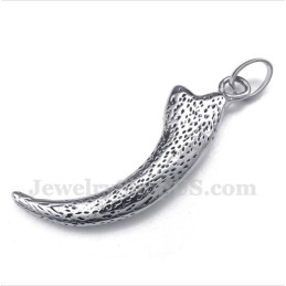Men's Titanium Wolf Fang Pendant With Free Chain