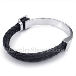 Men's Leather Titanium Bracelet
