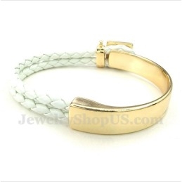 Men's Leather Titanium Bracelet