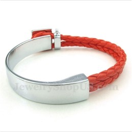 Men's Leather Titanium Bracelet