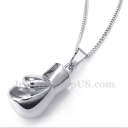 Men's Titanium Boxing Glove Pendant With Free Chain
