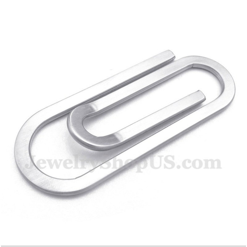 Men's Titanium Paper Clip Pendant With Free Chain